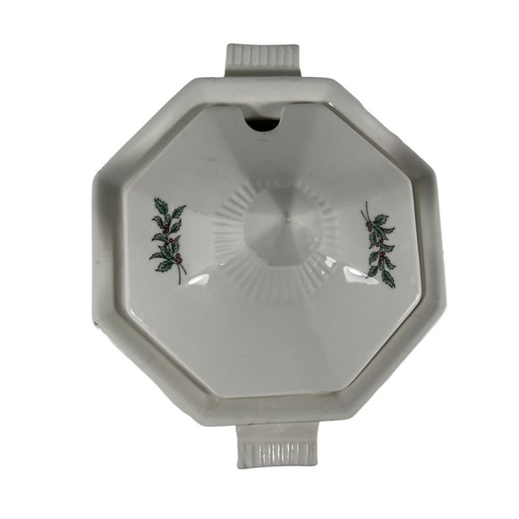 Nikko Christmastime Sauce Boat Lid Underplate (Bread & Butter) Vintage Octagonal - Picture 6 of 8